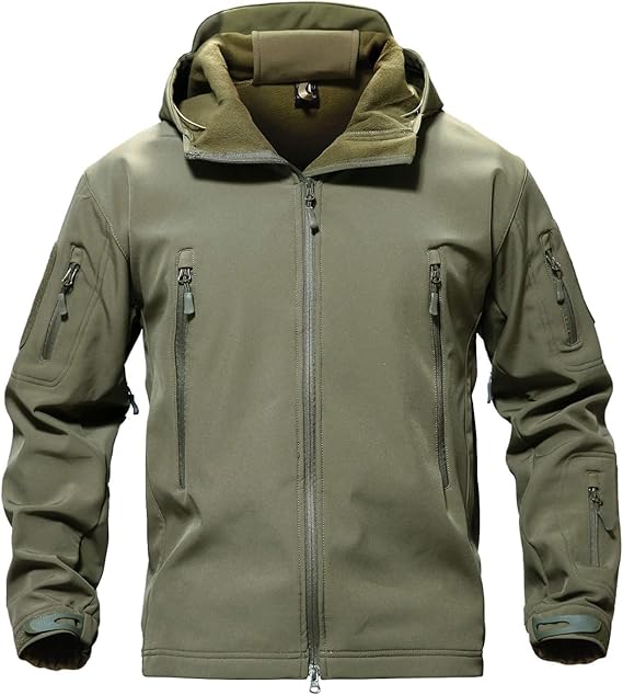 Men's Tactical Jacket 7 Pockets Performance Fleece Lined Water Resistant Soft Shell Winter Coats