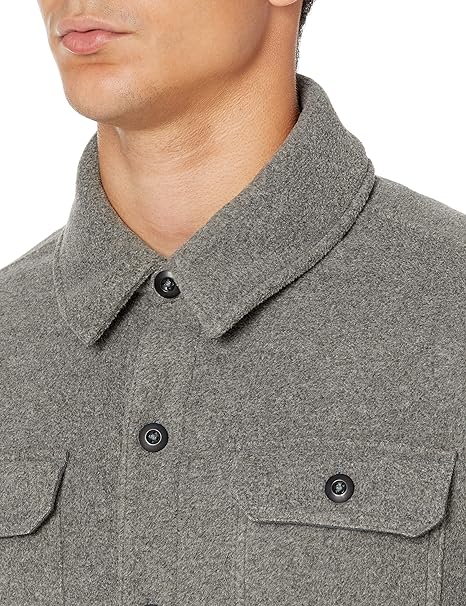 Men's Long-Sleeve Polar Fleece Shirt Jacket