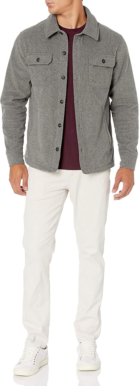 Men's Long-Sleeve Polar Fleece Shirt Jacket